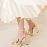 Loeffler Randall - Natalia Platinum Platform Bow Heel