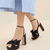 Loeffler Randall - Natalia Black Platform Bow Heel
