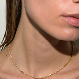 Dorsey - ENAMEL MOISSANITE NECKLACE IN NATUREL, 18K GOLD VERMEIL