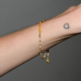 Dorsey - ENAMEL MOISSANITE BRACELET IN NATUREL, 18K GOLD VERMEIL