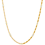 Dorsey - ENAMEL MOISSANITE NECKLACE IN NATUREL, 18K GOLD VERMEIL