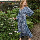 DÔEN - NAYELI DRESS -- BLEU SOLEIL FLEURIT