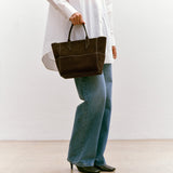 Metier - Incognito Crossbody Suede Chocolate with Salt Stitching