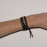 Dorsey - PARACORD NOIR ET BLANC TIE ANKLET, GOLD