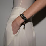 Dorsey - JAMES BEZEL NOIR ET BLANC PARACORD BRACELET, SILVER