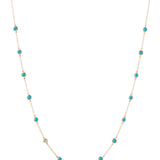 Dorsey - CLEMENCE, NANO TURQUOISE AND LAB DIAMOND 15 STONE STRAND NECKLACE, GOLD