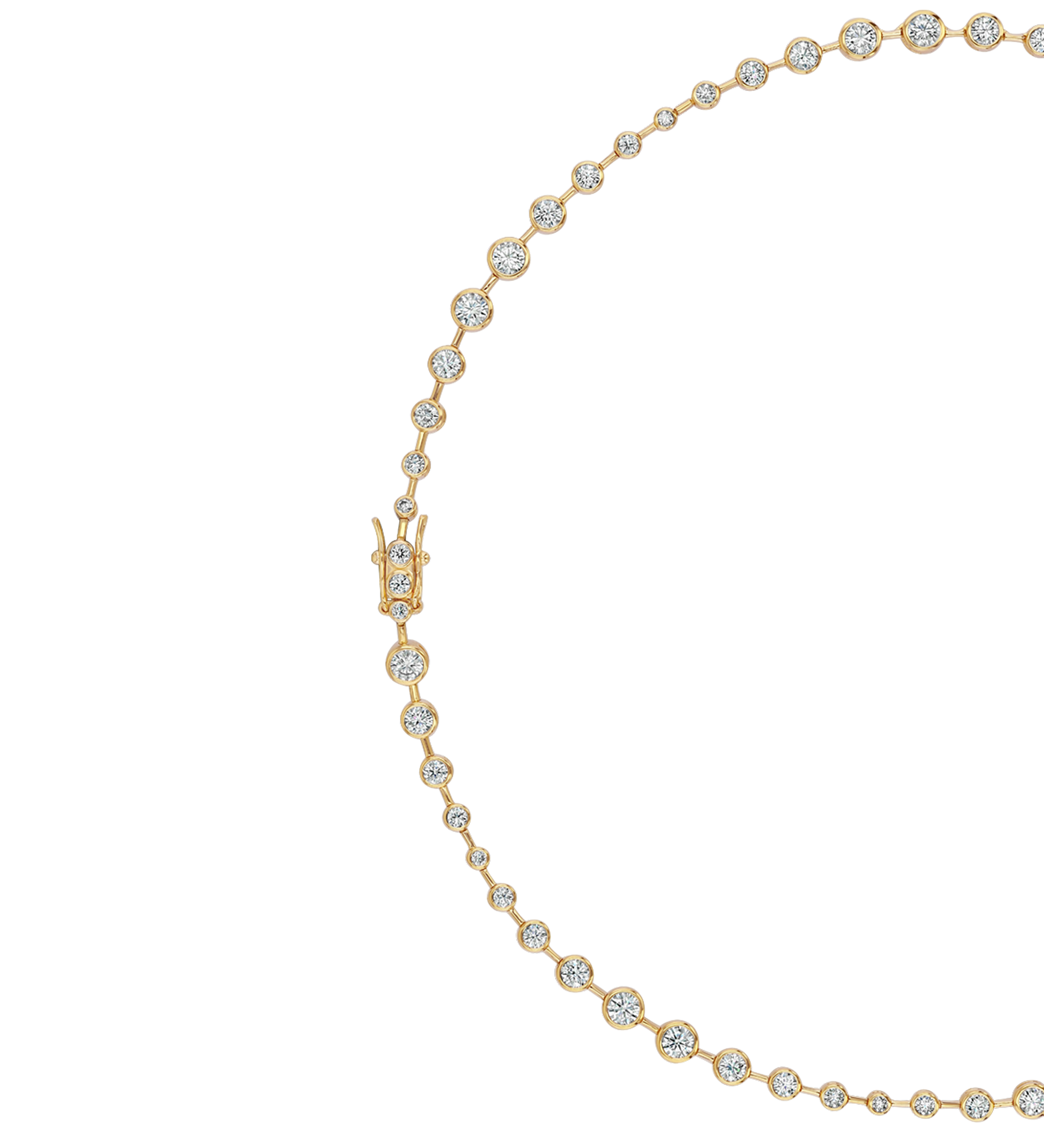Dorsey - COLETTE BEZEL RIVIÈRE NECKLACE IN MOISSANITE, GOLD VERMEIL