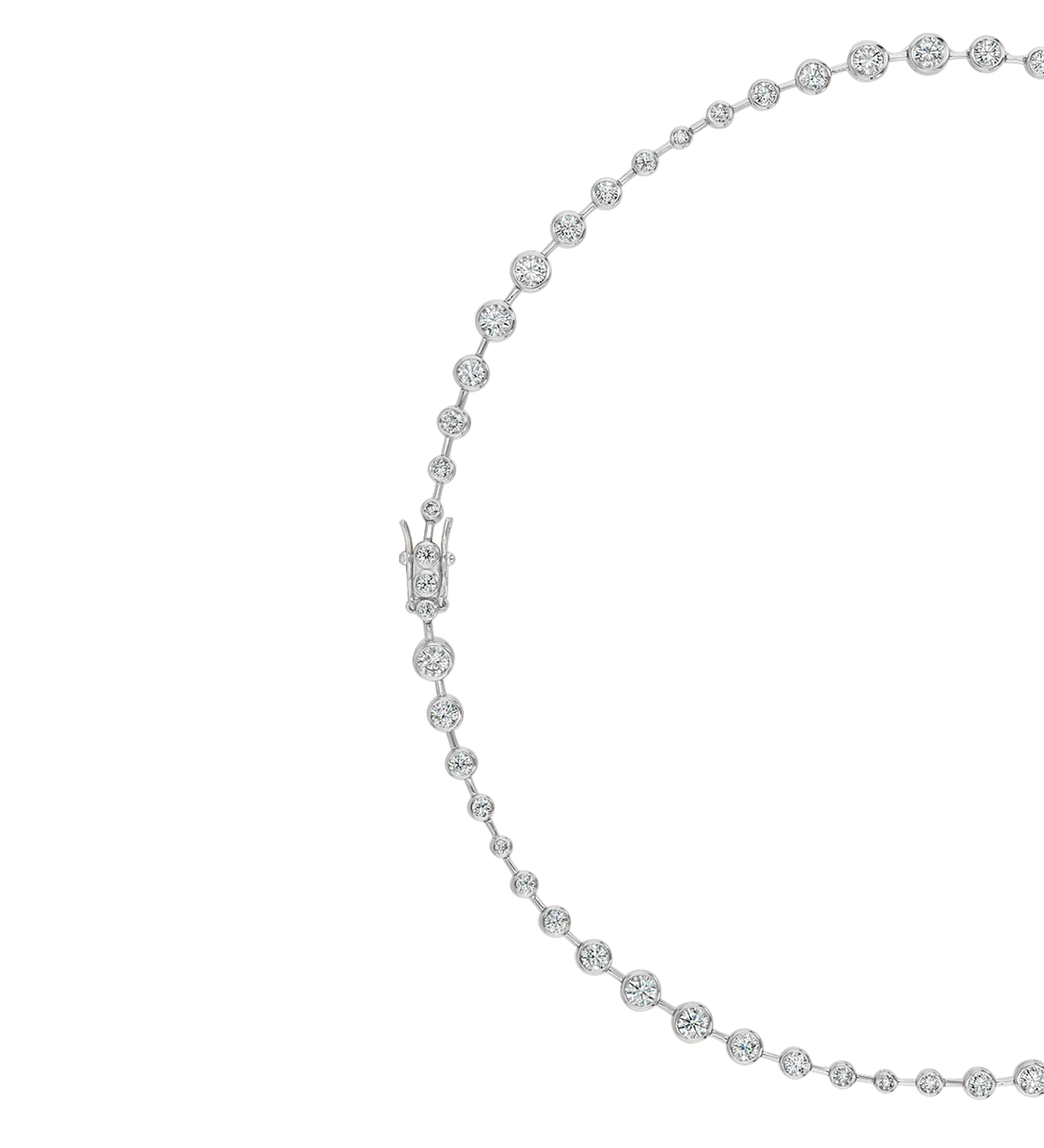 Dorsey - COLETTE BEZEL RIVIÈRE NECKLACE IN MOISSANITE, STERLING SILVER