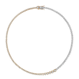 Dorsey - JAMES TWO - TONE GRADUATED BEZEL RIVIÈRE NECKLACE IN MOISSANITE, 14K GOLD VERMEIL, STERLING SILVER