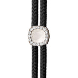 Dorsey - YVES LAB WHITE SAPPHIRE PARACORD NECKLACE, NOIR AND SILVER