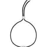 Dorsey - YVES LAB WHITE SAPPHIRE PARACORD NECKLACE, NOIR AND SILVER