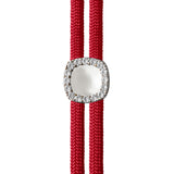 Dorsey - YVES LAB WHITE SAPPHIRE PARACORD NECKLACE, ROUGE AND SILVER