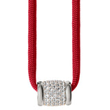 Dorsey - YVES LAB WHITE SAPPHIRE PARACORD NECKLACE, ROUGE AND SILVER