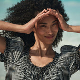 DÔEN - NERA TOP -- NOIR LA MADDALENA GINGHAM