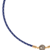 Dorsey - 14K YELLOW GOLD SINGLE PEARL CHOKER, BLEU