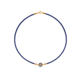 Dorsey - 14K YELLOW GOLD SINGLE PEARL CHOKER, BLEU