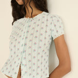DOEN - NETA TEE - - SKY PETIT POSY CALICO