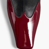 Khaite - Nevada Stretch High Boot in Black Leather with Oxblood Patent Leather