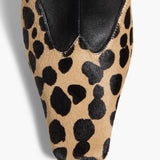 Khaite - Nevada Stretch Low Boot in Black Leather with Hyena Print Haircalf
