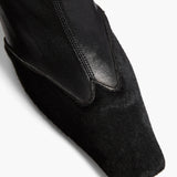 Khaite - Nevada Stretch High Boot in Black Leather and Haircalf