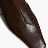 Khaite - Nevada Stretch Low Boot in Dark Brown Nappa Leather