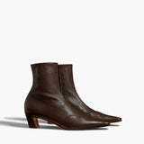 Khaite - Nevada Stretch Low Boot in Dark Brown Nappa Leather