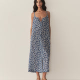 DÔEN - NEVITA DRESS -- BLEU SOLEIL FLEURIT