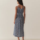 DÔEN - NEVITA DRESS -- BLEU SOLEIL FLEURIT