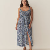 DÔEN - NEVITA DRESS -- BLEU SOLEIL FLEURIT