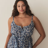 DÔEN - NEVITA DRESS -- BLEU SOLEIL FLEURIT