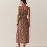 DÔEN - NEVITA DRESS -- L'ORANGE SOLEIL FLEURIT