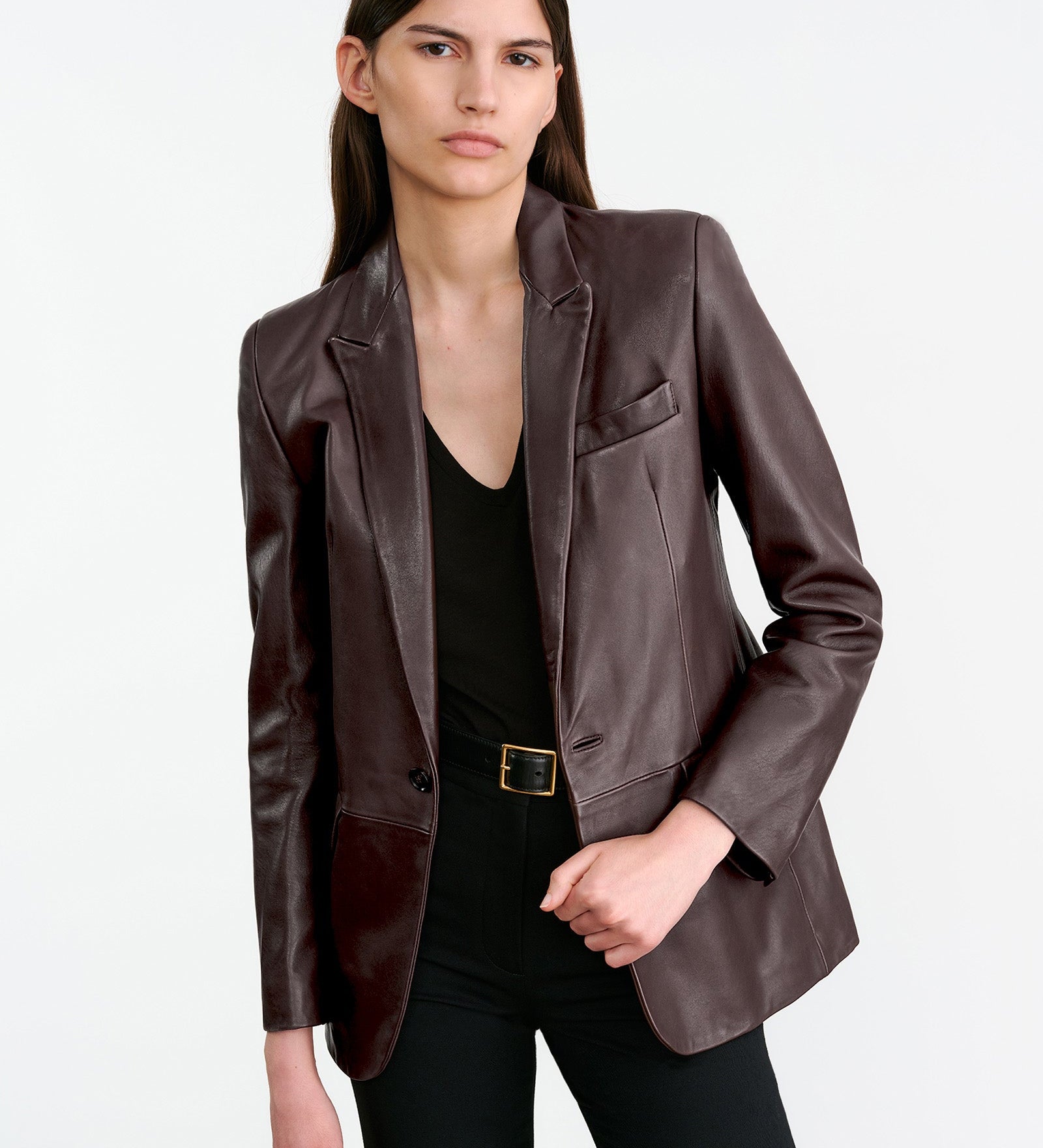 Nili Lotan - BELMONDE LEATHER TAILORED JACKET