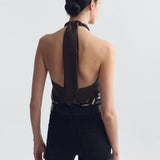 Nili Lotan - SOLAL SILK HALTERNECK TOP