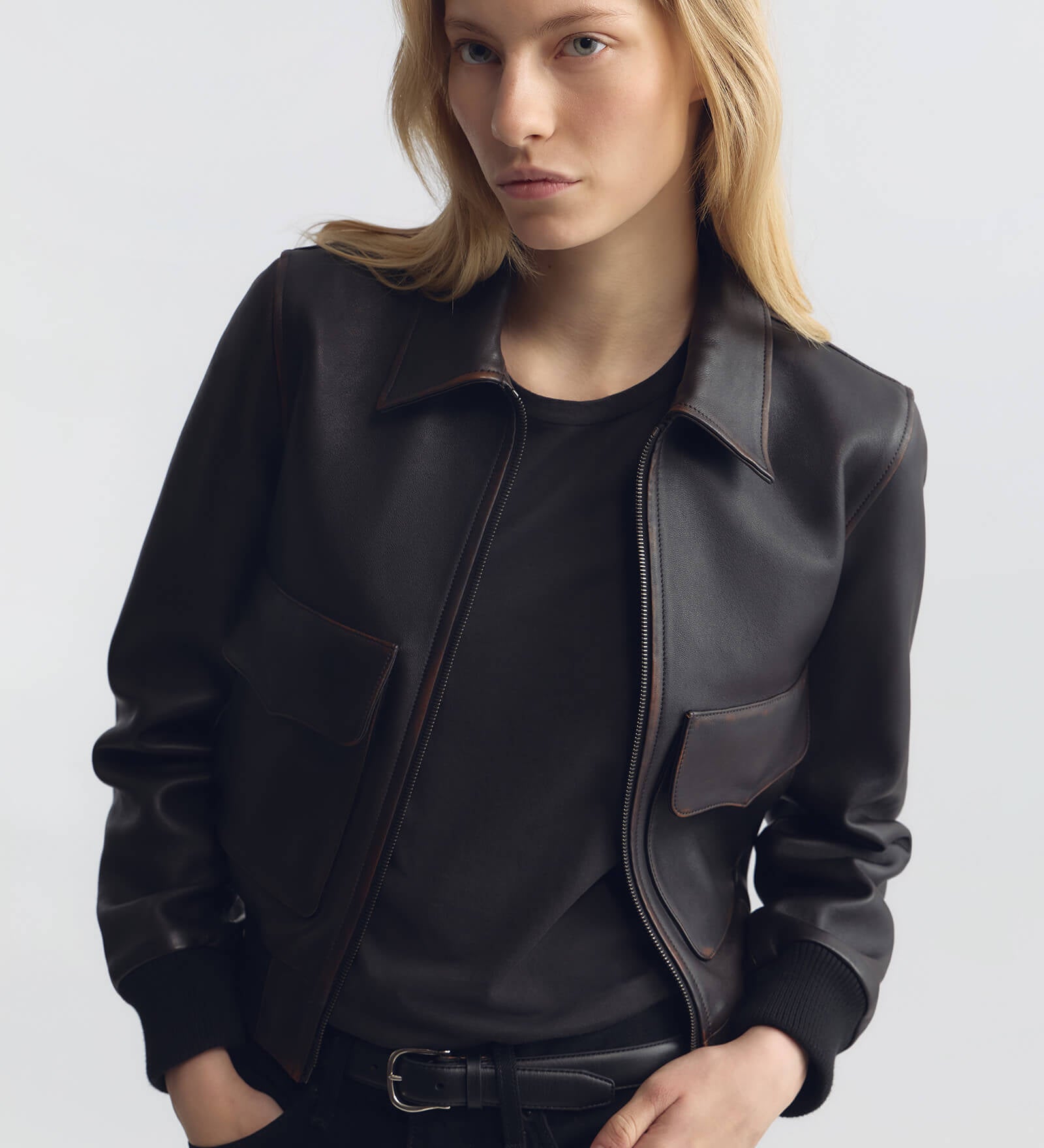 Nili Lotan - REDLEY LEATHER BOMBER JACKET