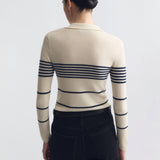 Nili Lotan - LUCILLE STRIPE CASHMERE POLO