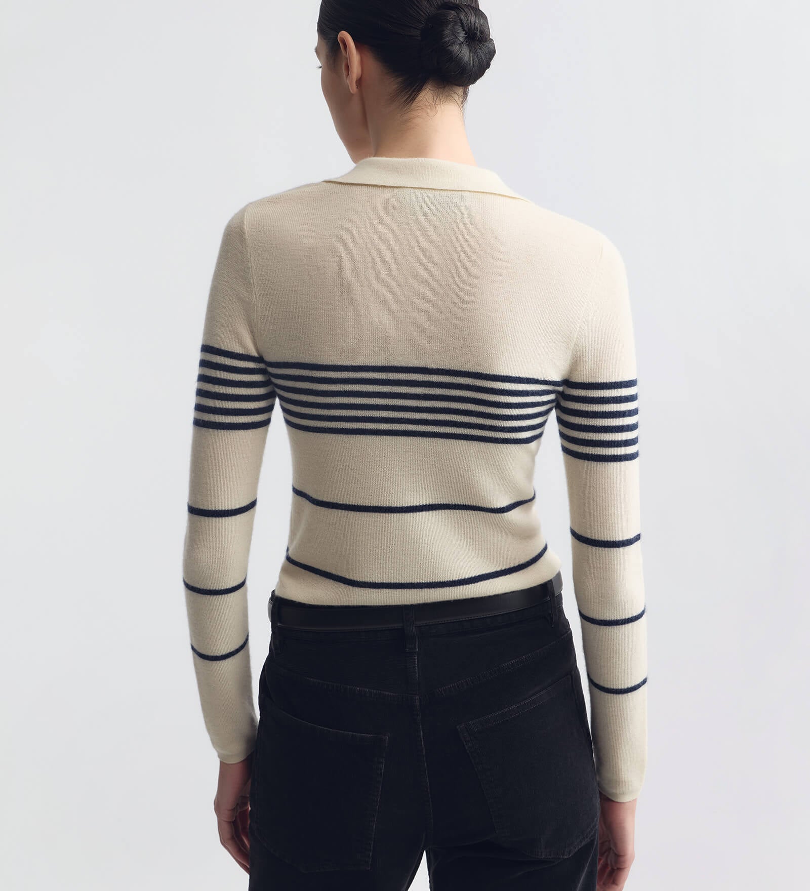Nili Lotan - LUCILLE STRIPE CASHMERE POLO