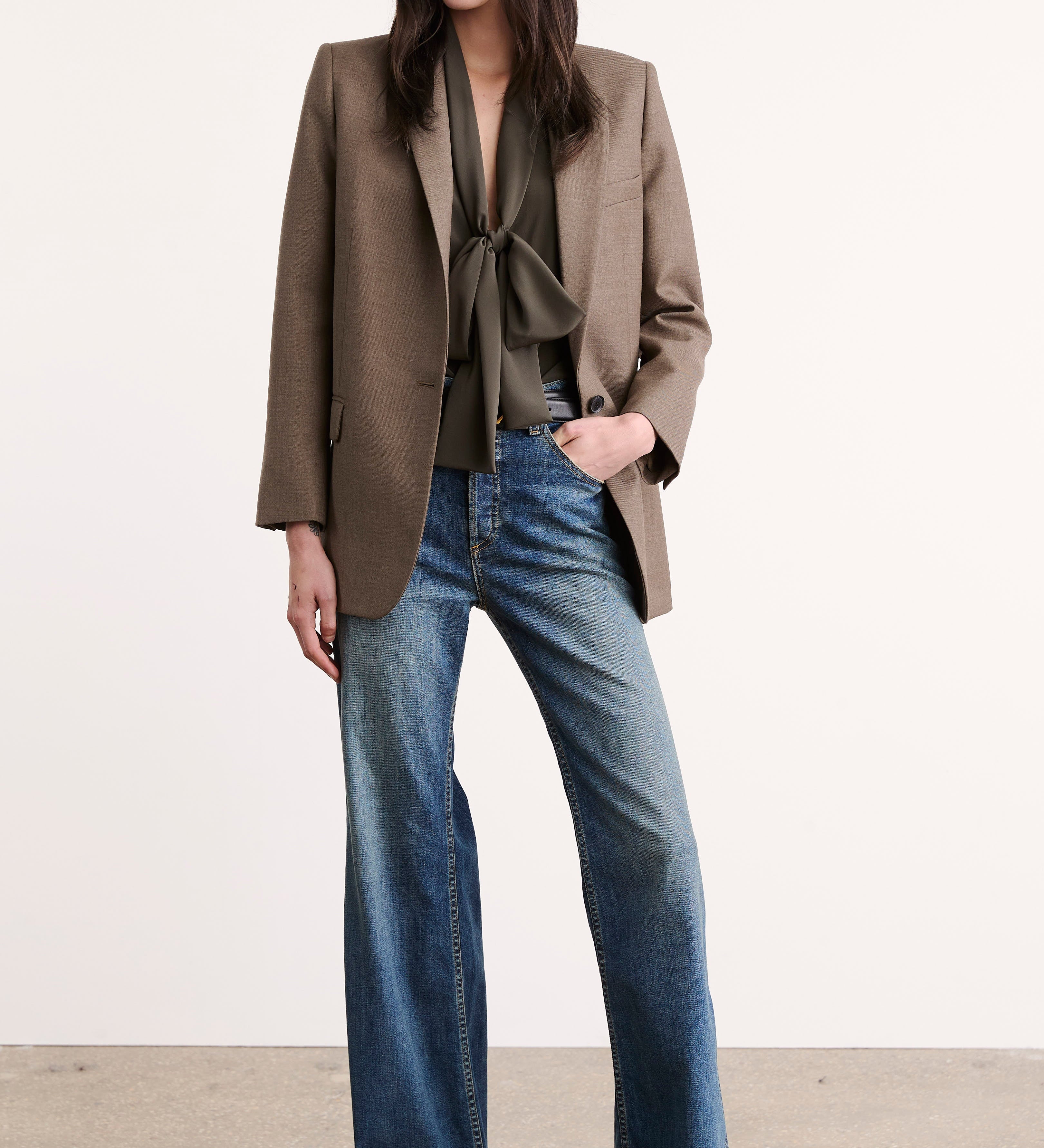 Nili Lotan - ANGELIQUE TIE NECK BLOUSE