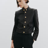 Nili Lotan - HADLEY LEATHER CROPPED JACKET