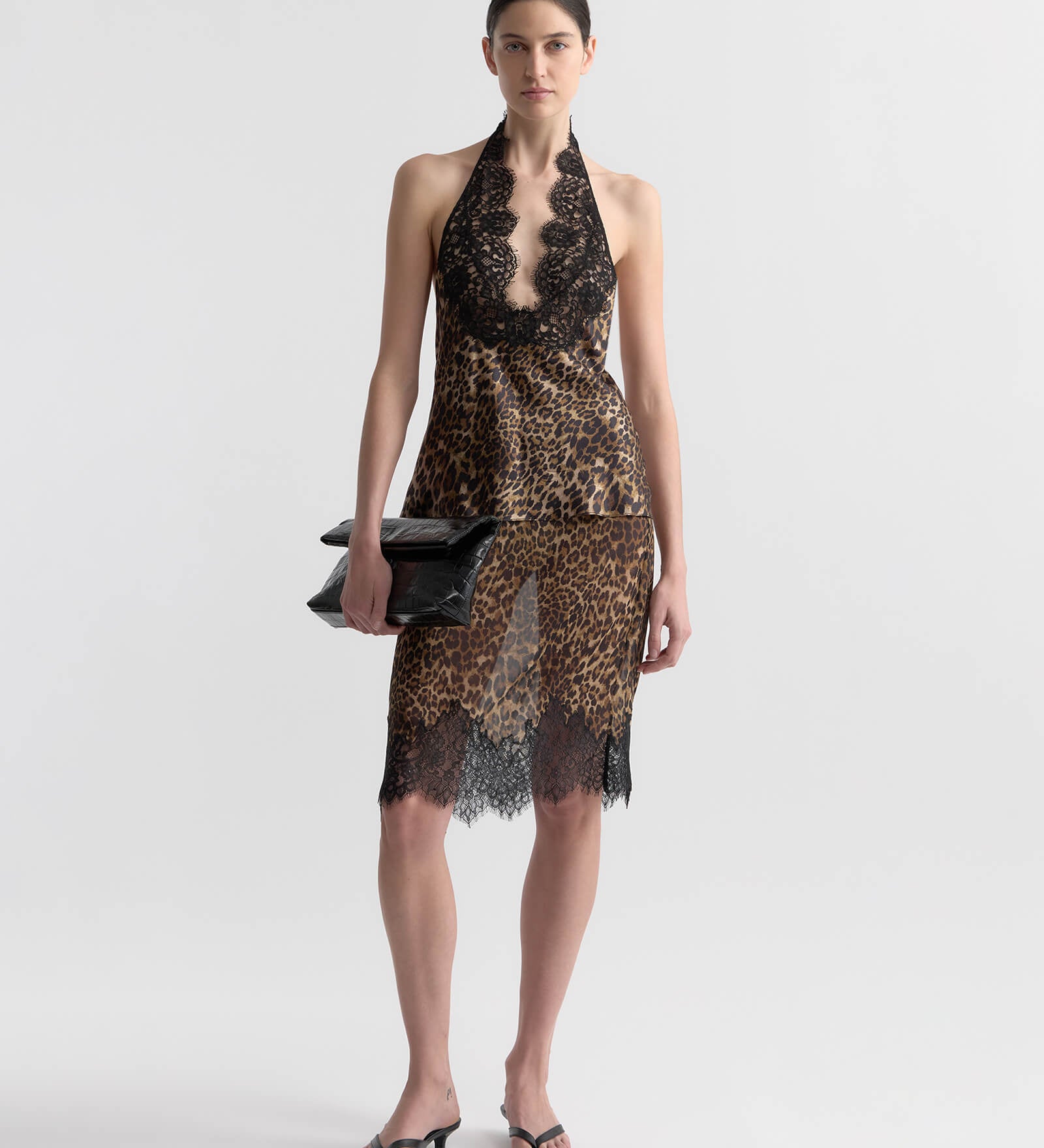 Nili Lotan - TEO LACE HALTERNECK SILK TOP