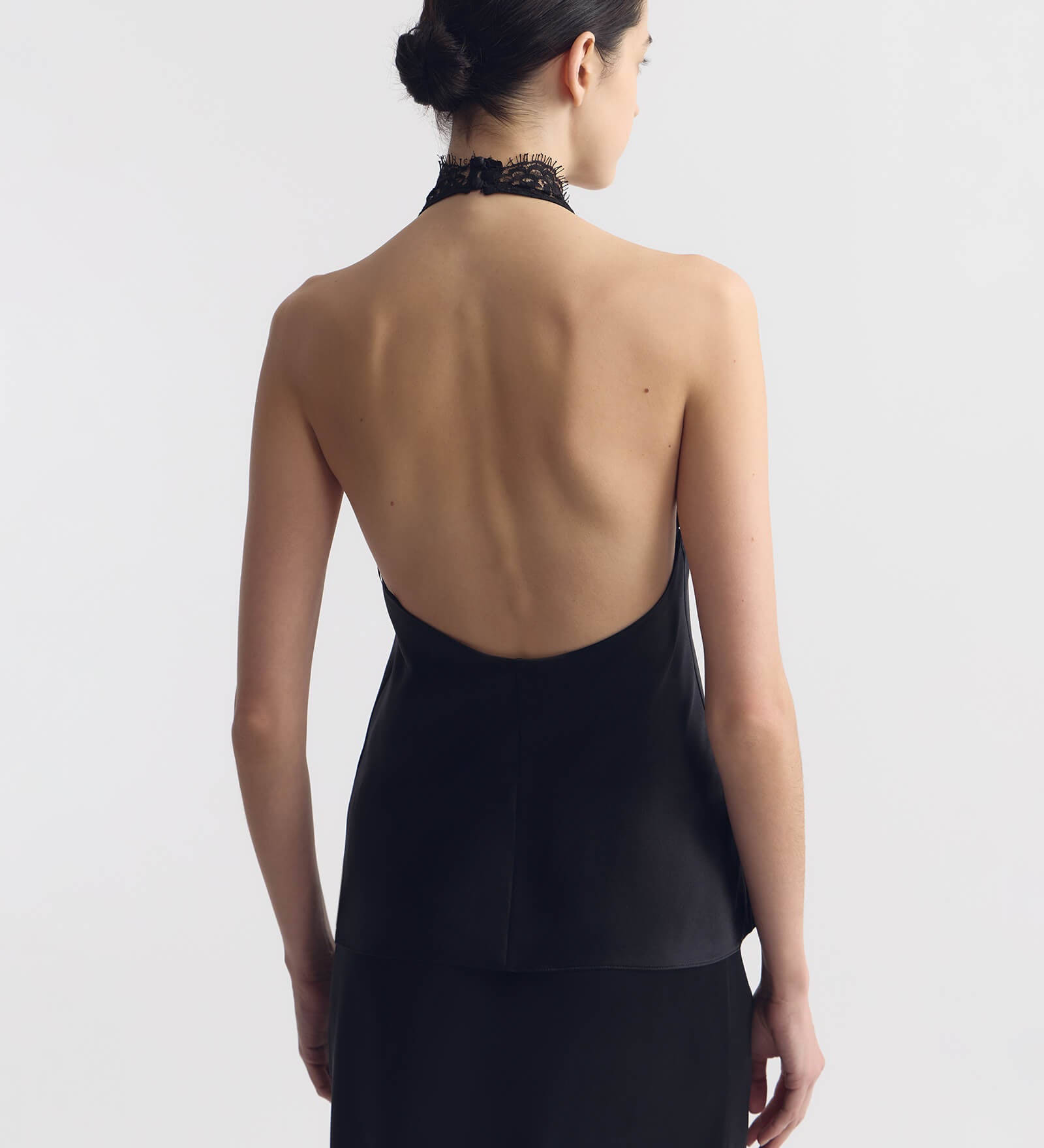 Nili Lotan - TEO LACE HALTERNECK SILK TOP