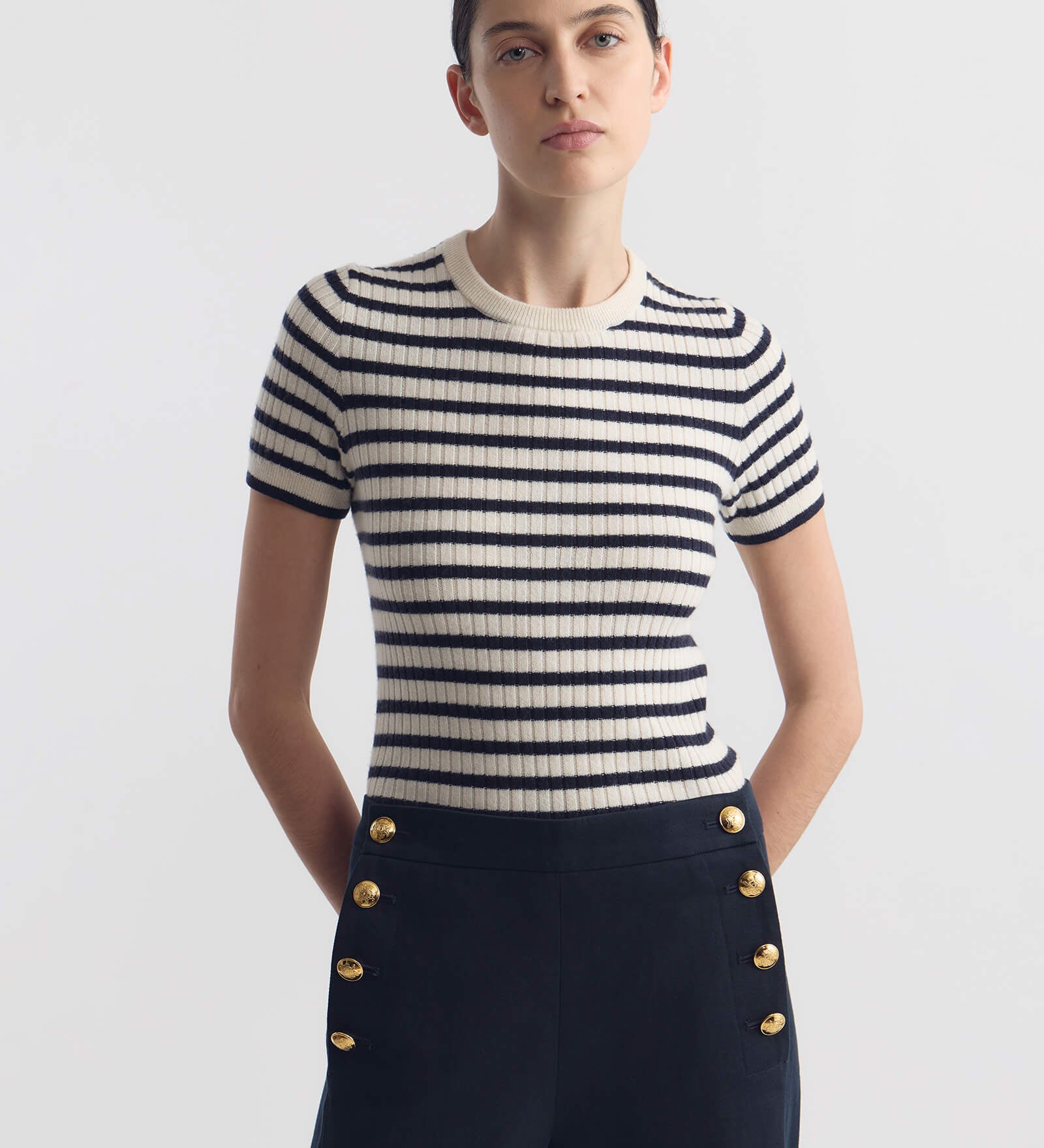 Nili Lotan - ALITA STRIPE CASHMERE SWEATER