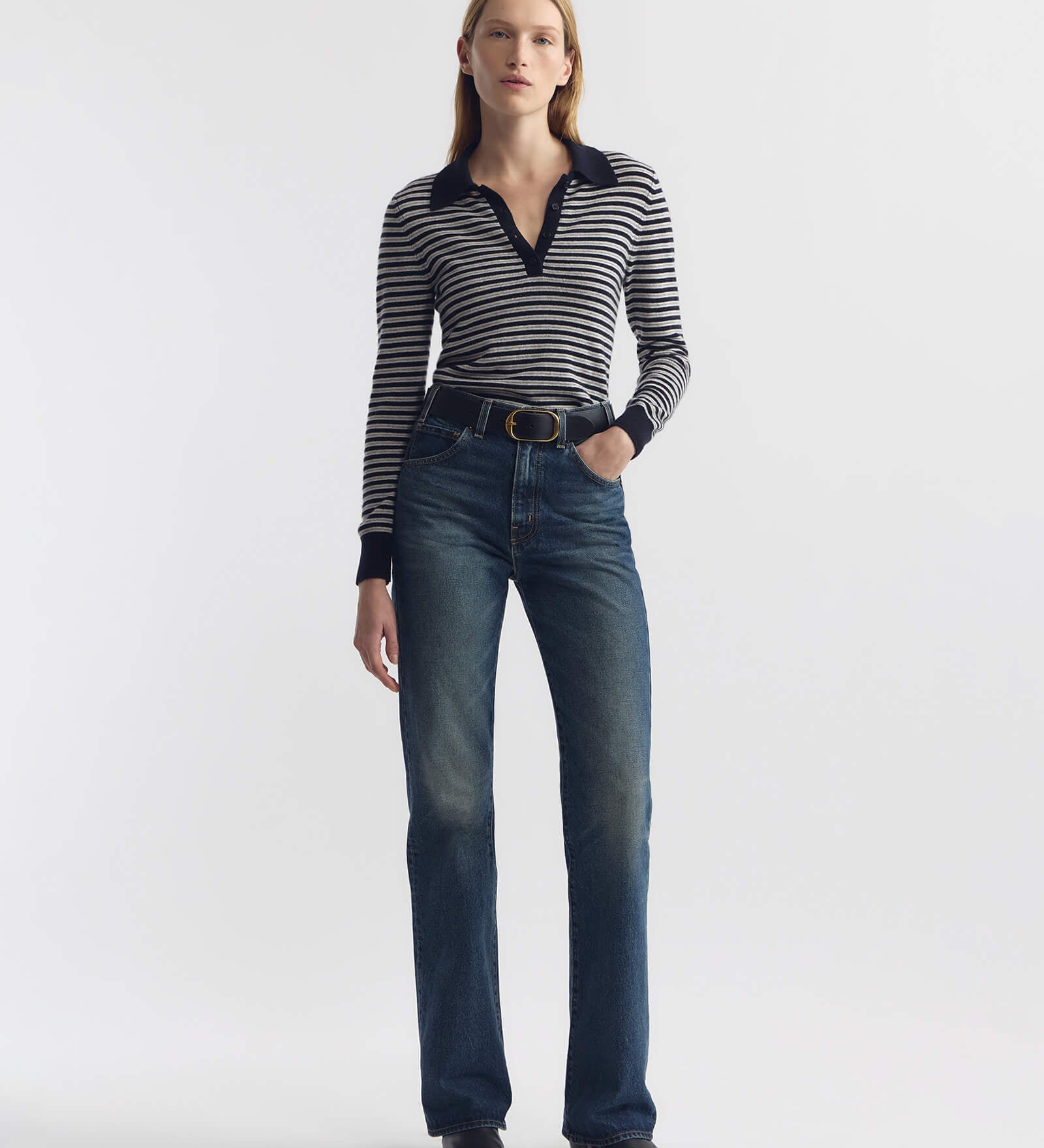 Nili Lotan - PRESCOTT STRIPE CASHMERE POLO