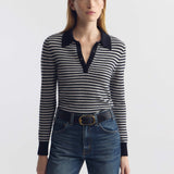 Nili Lotan - PRESCOTT STRIPE CASHMERE POLO
