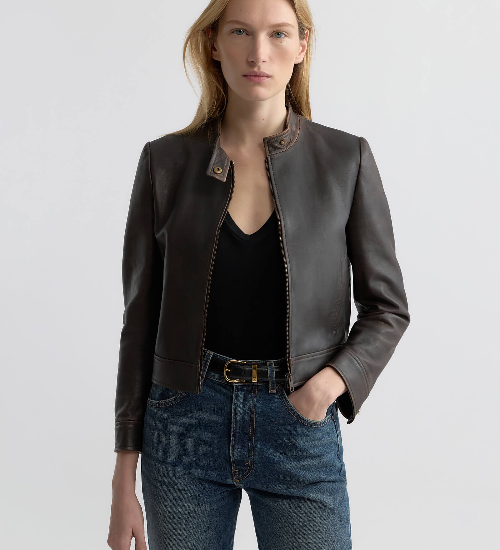 Nili Lotan - NICO SHRUNKEN LEATHER JACKET