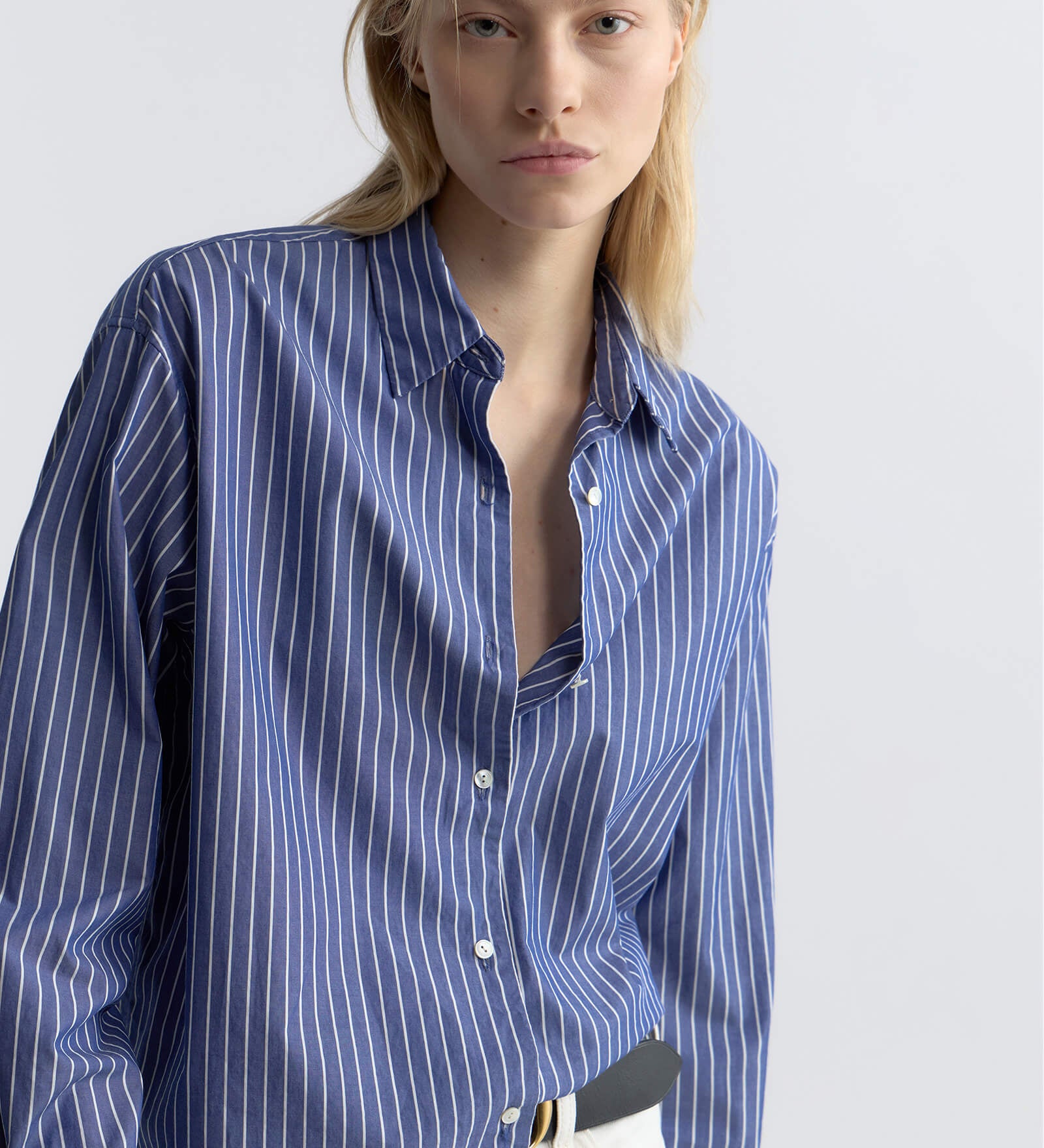 Nili Lotan - YORKE STRIPED COTTON SHIRT