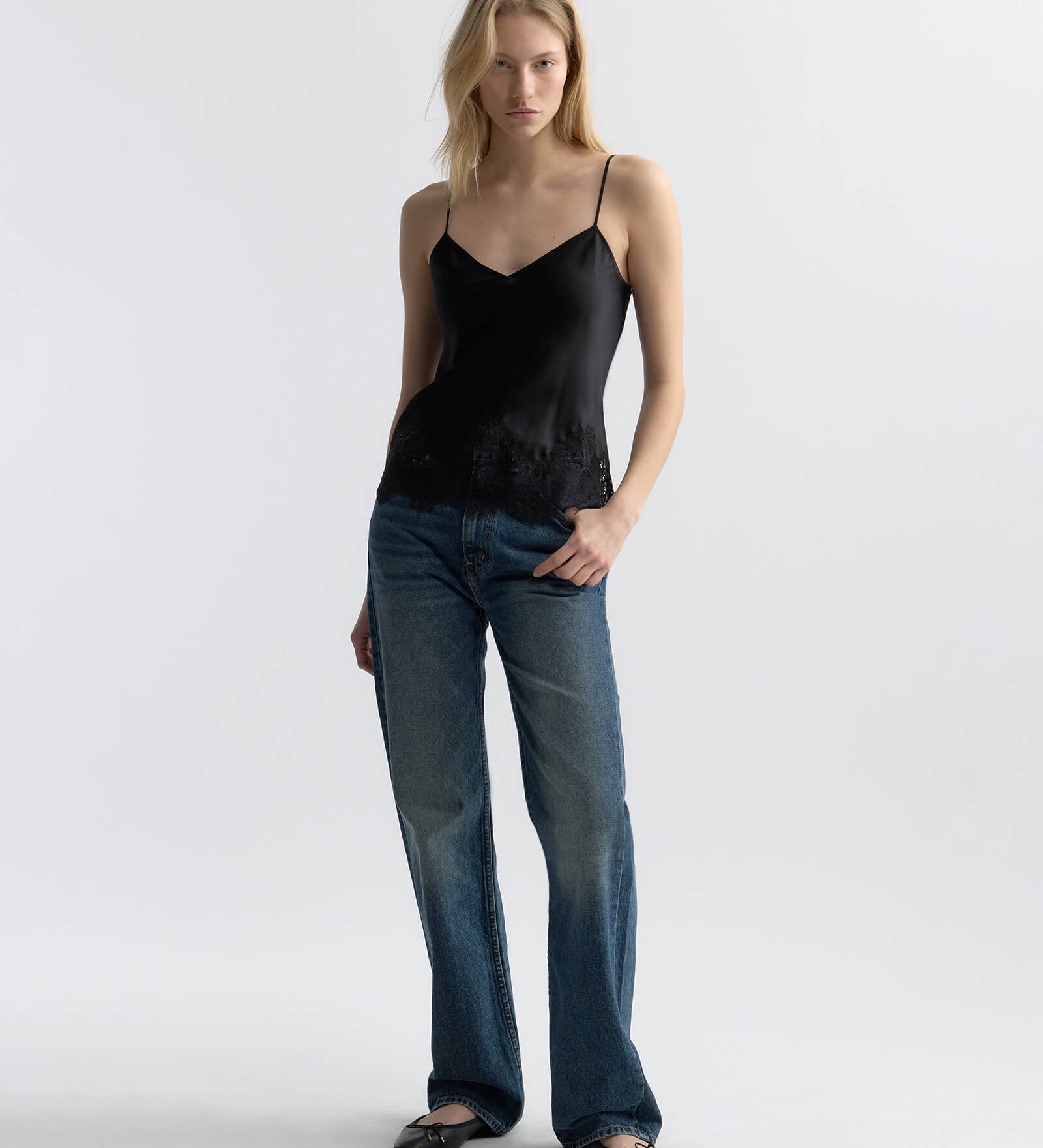Nili Lotan - NADINE LACE CAMI SILK TOP