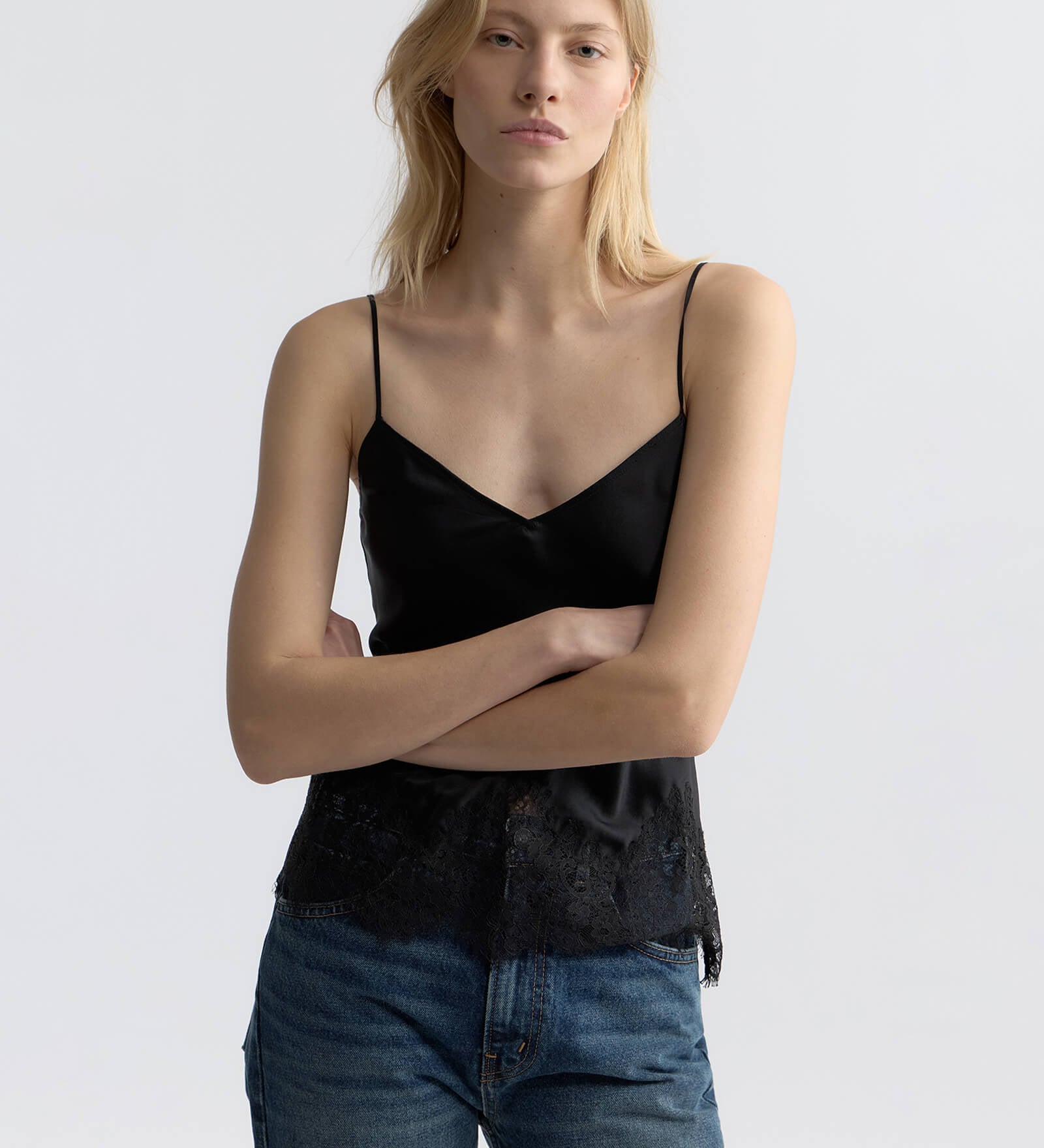 Nili Lotan - NADINE LACE CAMI SILK TOP