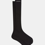 Le Monde Beryl - Bio College Writings Socks / Black Organic Cotton