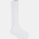 Le Monde Beryl - Bio College Writings Socks / Off White Organic Cotton