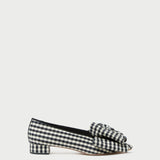Loeffler Randall - Noa Black/White Gingham Bow Flat